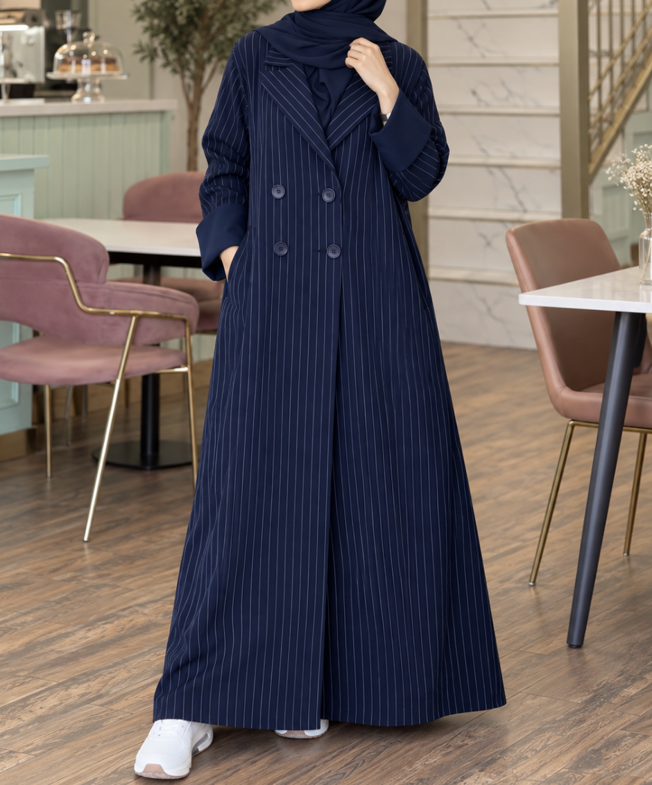 Zeenah Modest Stripped Blazer Dress