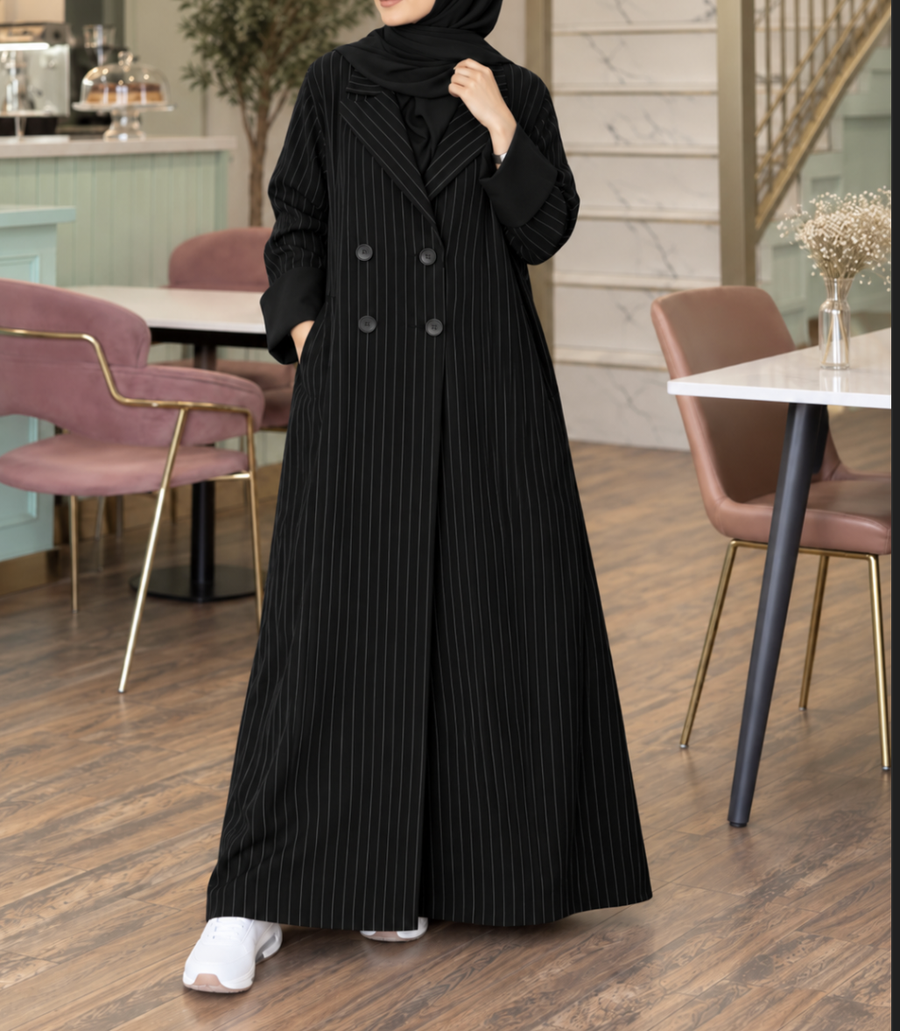 Zeenah Modest Stripped Blazer Dress